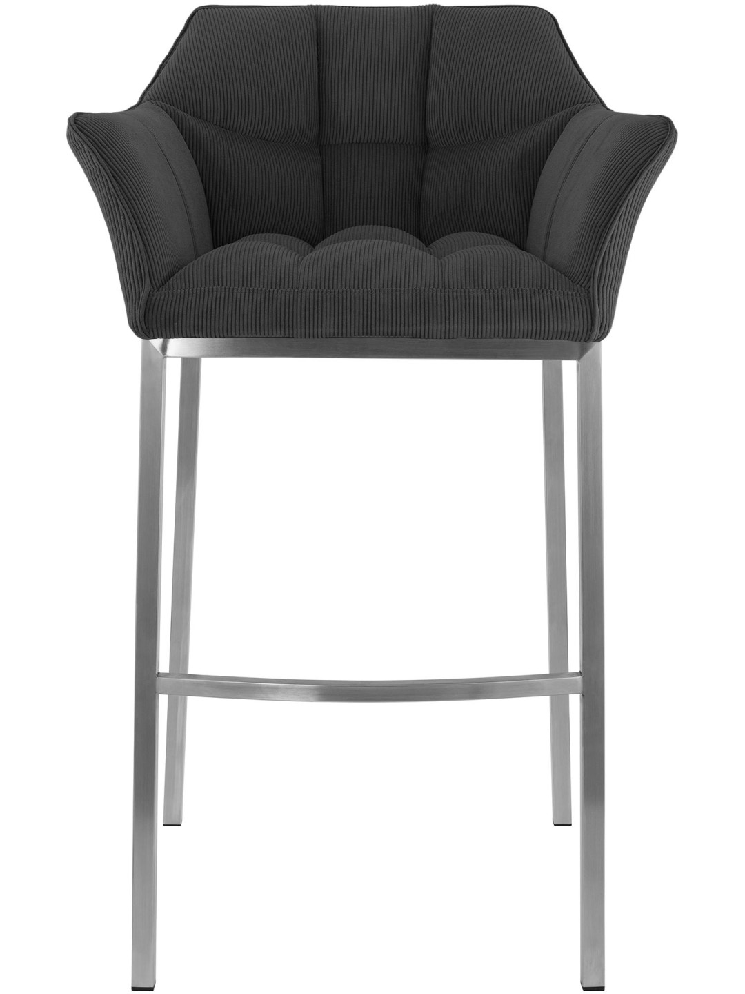 Scaun de bar Damaso E Cord cu cadru de 4 picioare, gri închis