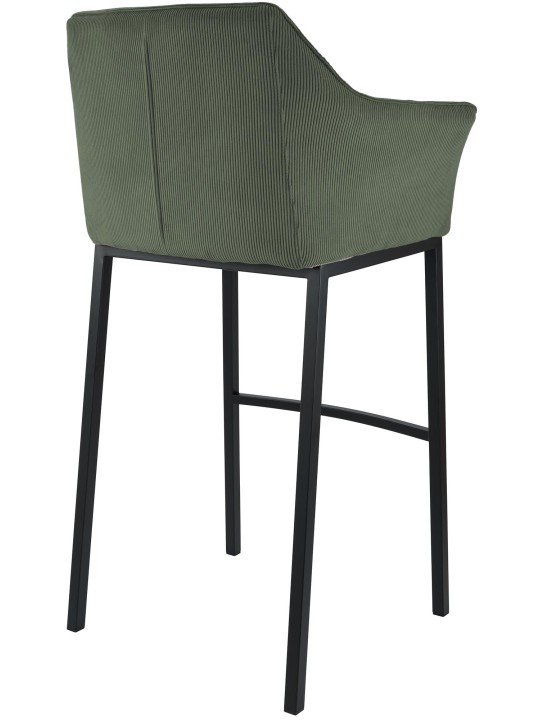 Scaun de bar Damaso B Cord cu cadru de 4 picioare, verde