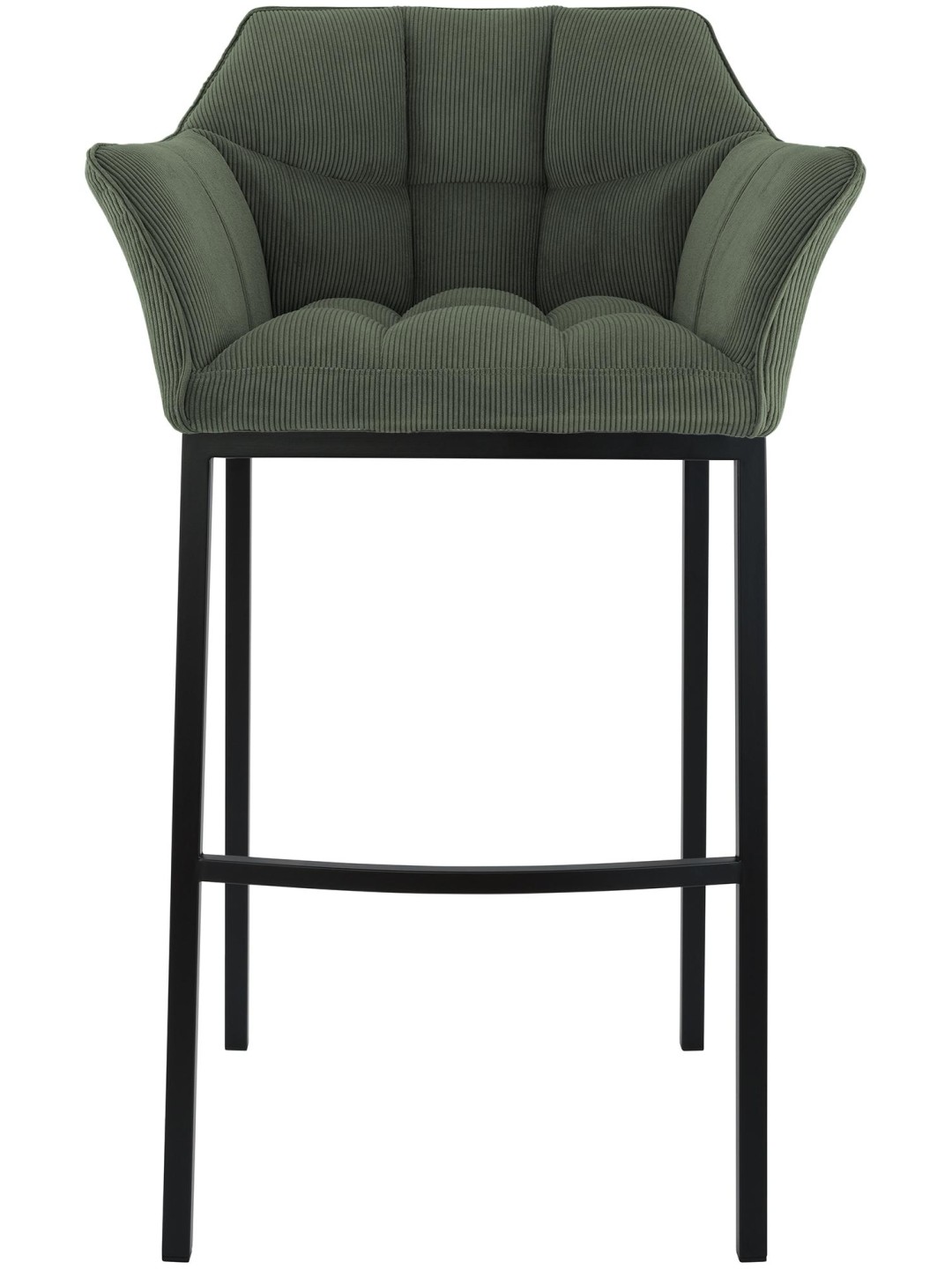 Scaun de bar Damaso B Cord cu cadru de 4 picioare, verde