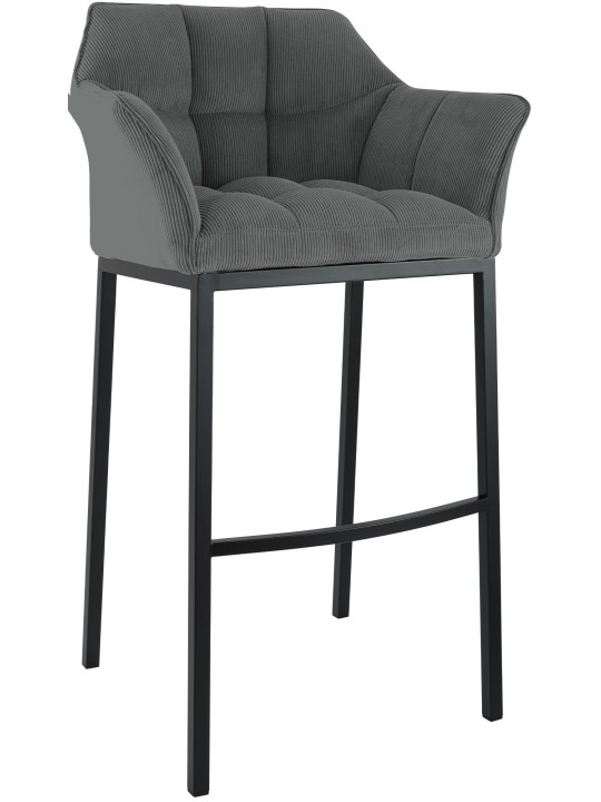 Scaun de bar Damaso B Cord cu cadru de 4 picioare, gri