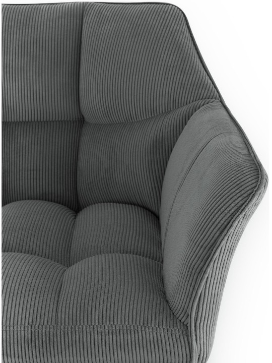 Scaun de bar Damaso B Cord cu cadru de 4 picioare, gri