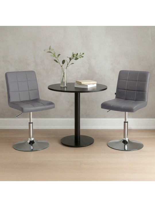 Scaun Ricky imitatie piele, gri