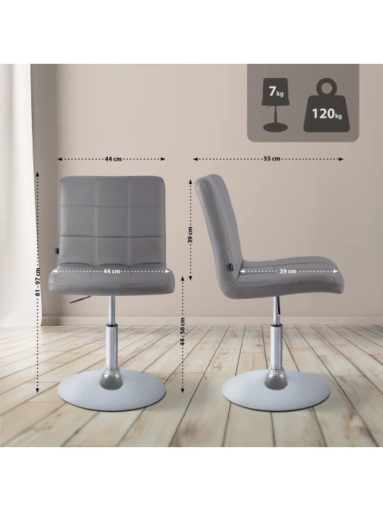 Scaun Ricky imitatie piele, gri