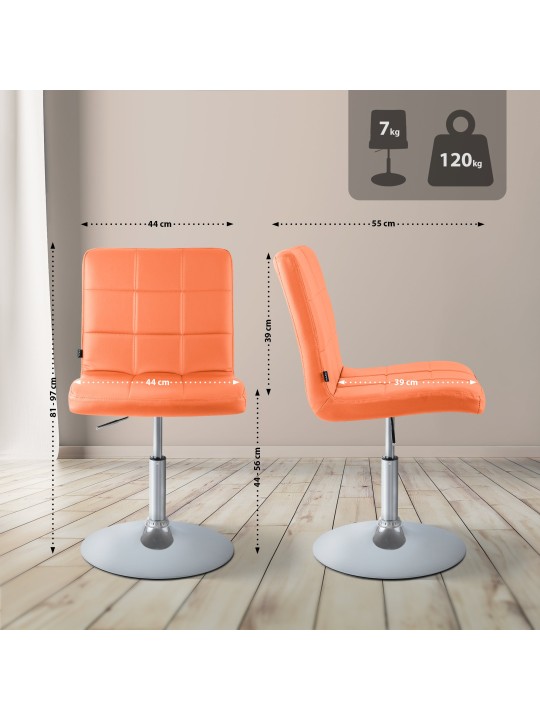 Scaun Ricky imitatie piele, portocaliu
