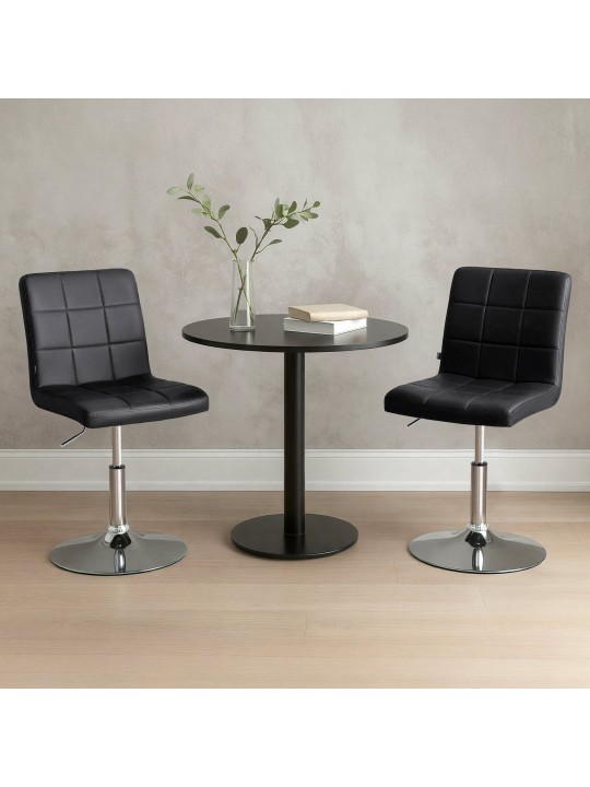 Scaun Ricky imitatie piele, negru