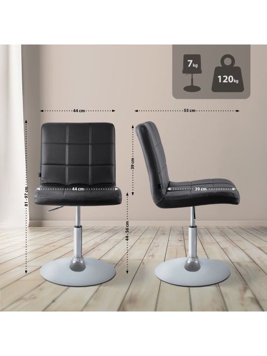 Scaun Ricky imitatie piele, negru