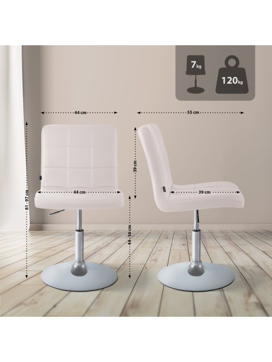 Scaun Ricky imitatie piele, alb