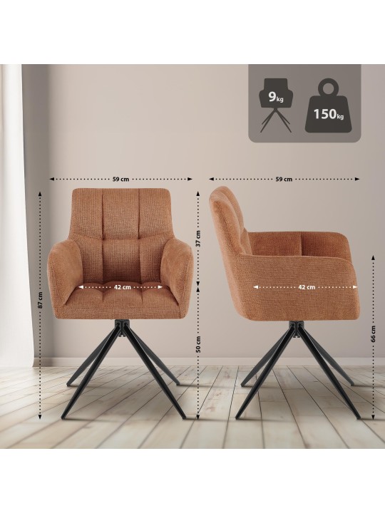 Scaun de sufragerie stofa Jonah, portocaliu