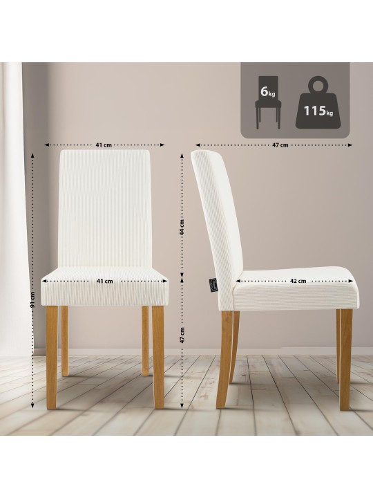 Scaun de sufragerie Ina Cord lumina antica, crem