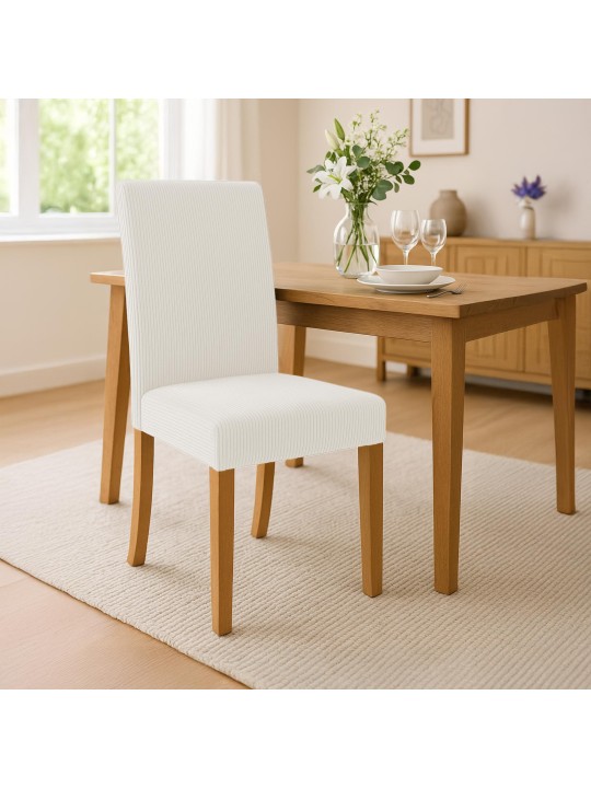 Scaun de sufragerie Ina Cord lumina antica, crem