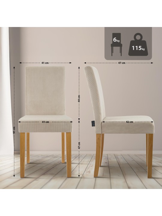 Scaun de sufragerie Ina Cord lumina antica, maro deschis