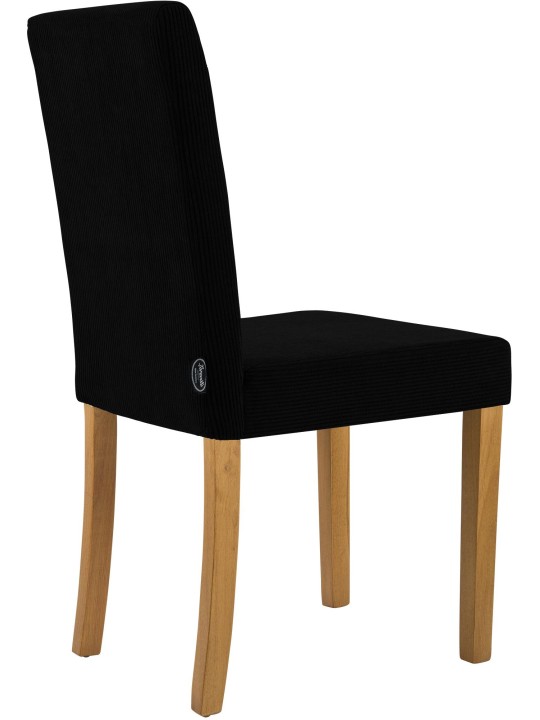 Scaun de sufragerie Ina Cord lumina antica, negru