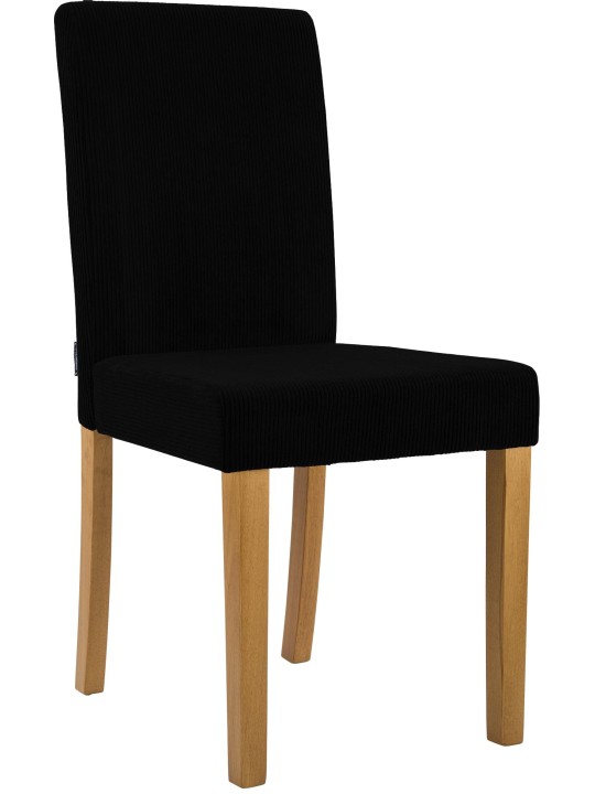 Scaun de sufragerie Ina Cord lumina antica, negru