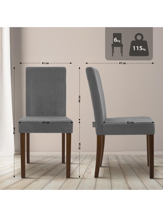 Scaun de sufragerie Ina Cord antique dark, gri