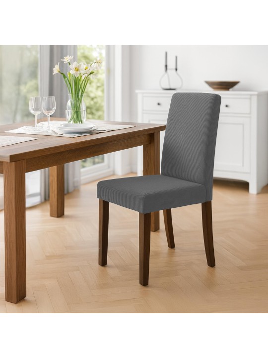 Scaun de sufragerie Ina Cord antique dark, gri