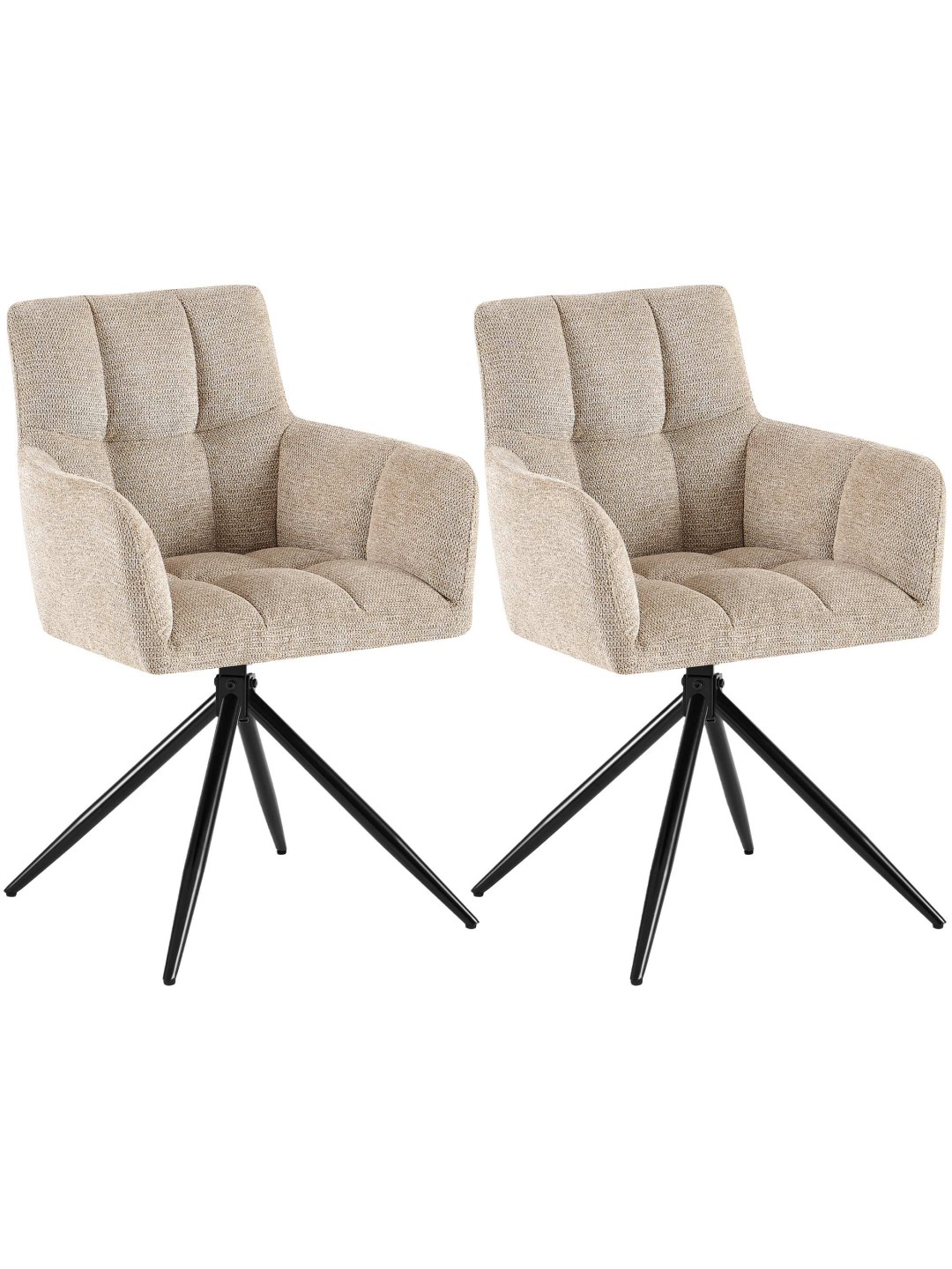 Set 2 scaune de sufragerie stofa Jonah, maro deschis