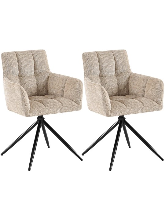 Set 2 scaune de sufragerie stofa Jonah, maro deschis Set 2 scaune de sufragerie stofa Jonah, maro deschis