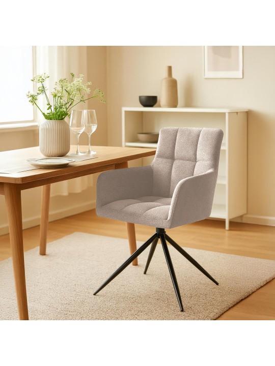 Set 2 scaune de sufragerie stofa Jonah, maro deschis Set 2 scaune de sufragerie stofa Jonah, maro deschis