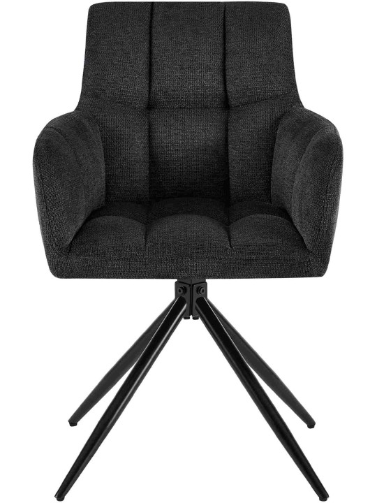 Set 2 scaune de sufragerie stofa Jonah, negru Set 2 scaune de sufragerie stofa Jonah, negru