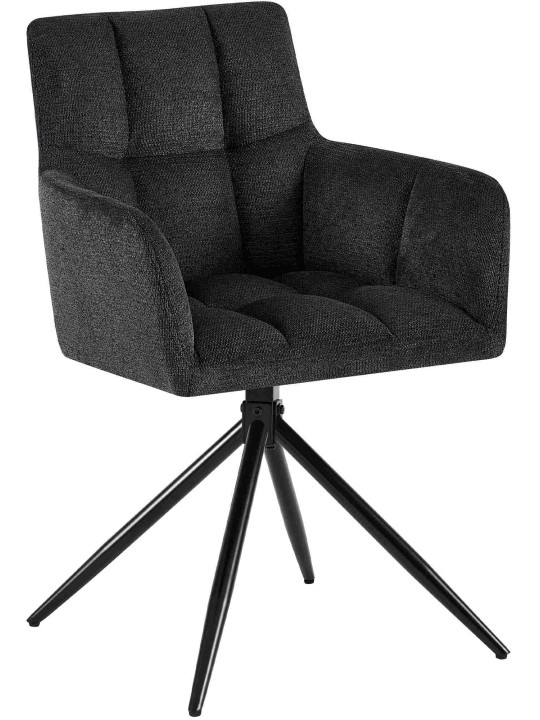 Set 2 scaune de sufragerie stofa Jonah, negru Set 2 scaune de sufragerie stofa Jonah, negru