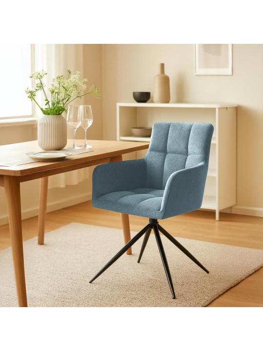 Set 2 scaune de sufragerie stofa Jonah, turcoaz