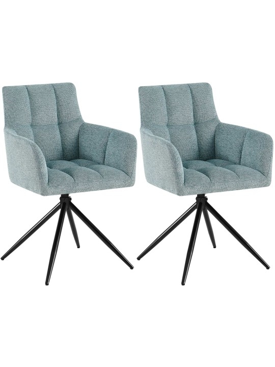 Set 2 scaune de sufragerie stofa Jonah, turcoaz
