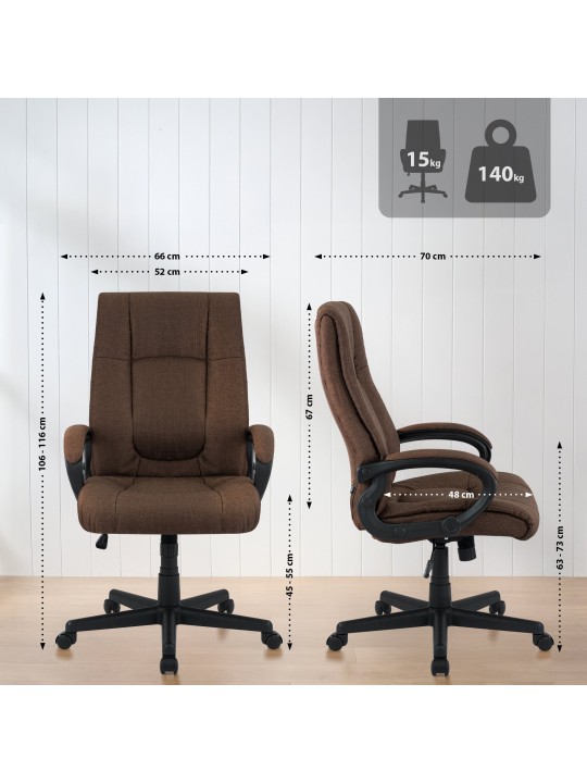 Scaun de birou XL Sparta stofa, maro
