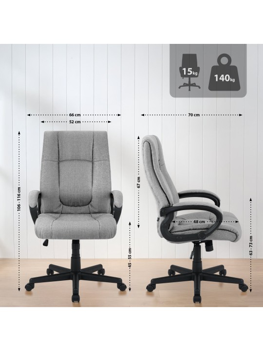 Scaun de birou XL Sparta stofa, gri