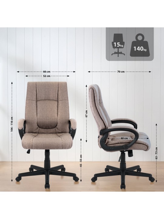 Scaun de birou XL Sparta stofa, taupe