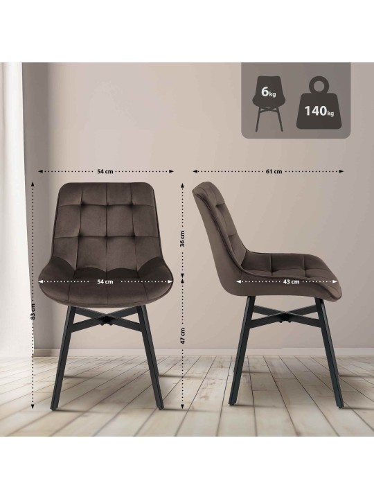 Scaun Colby Velvet, maro