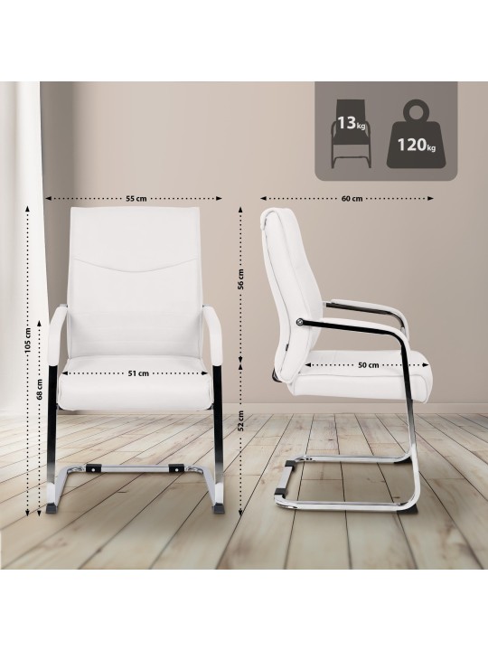 Scaun vizitator Hobart, alb