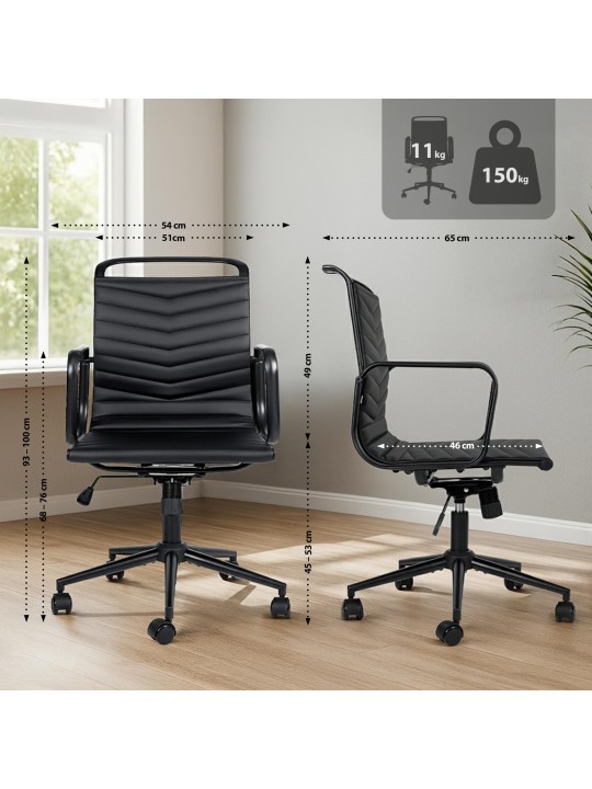 Scaun de birou Bakers imitatie piele, negru