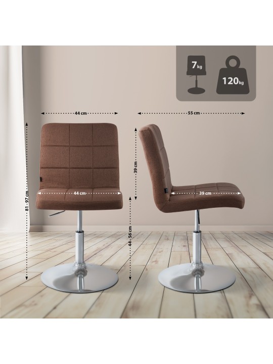 Scaun Ricky stofa, maro