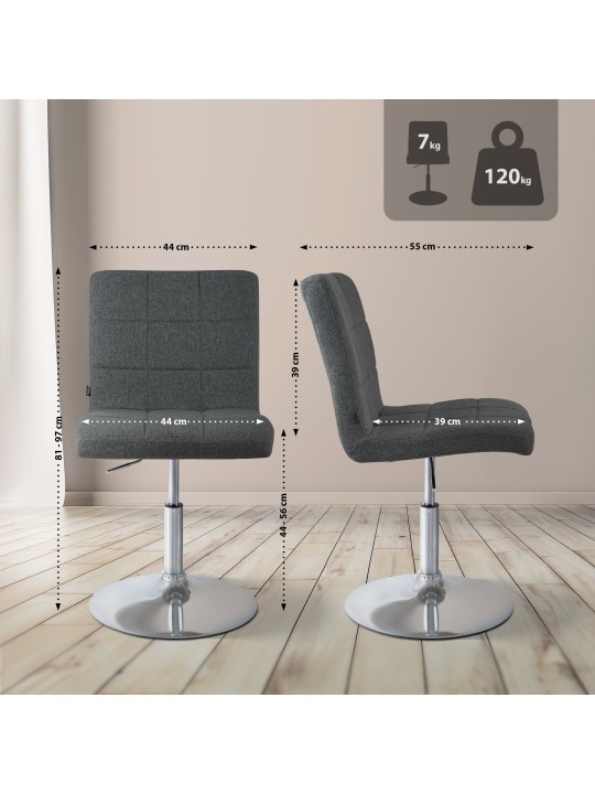 Scaun Ricky stofa, gri închis Scaun Ricky stofa, gri închis