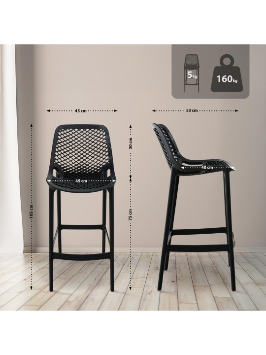 Scaun de bar Air, negru