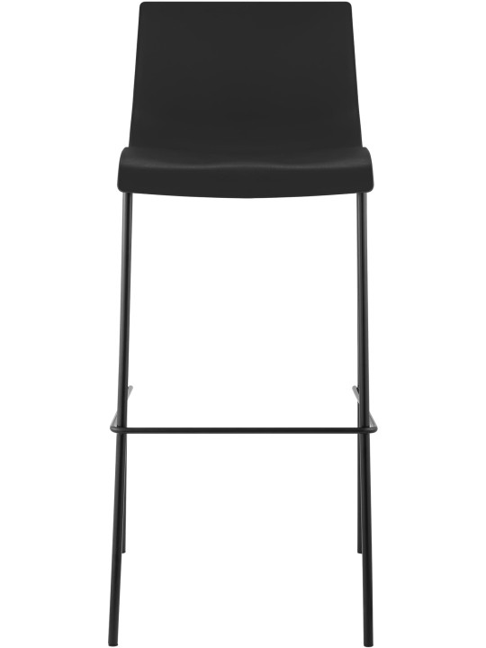 Set de 2 scaune de bar Hoover din plastic cadru de 4 picioare, negru