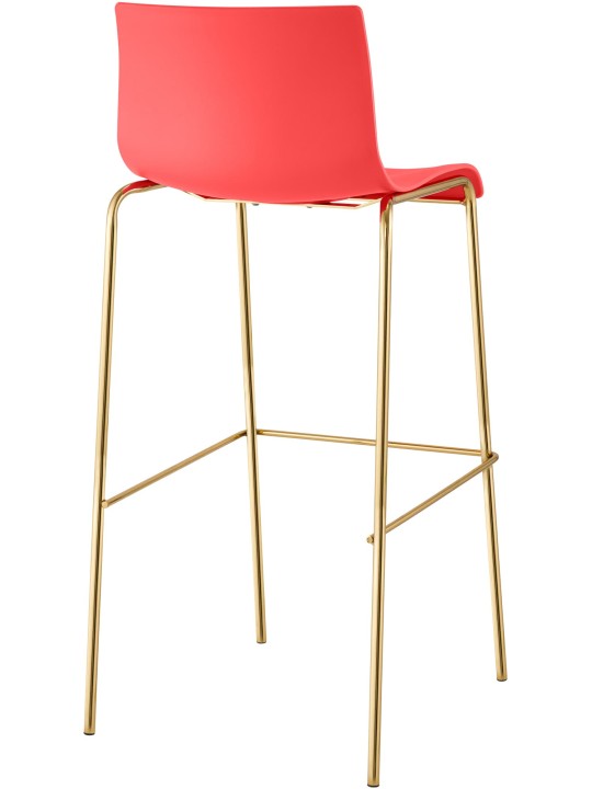 Scaun de bar Hoover plastic 4-foot gold, roșu