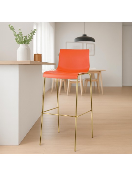 Set de 2 scaune de bar Hoover plastic 4-foot gold, portocaliu