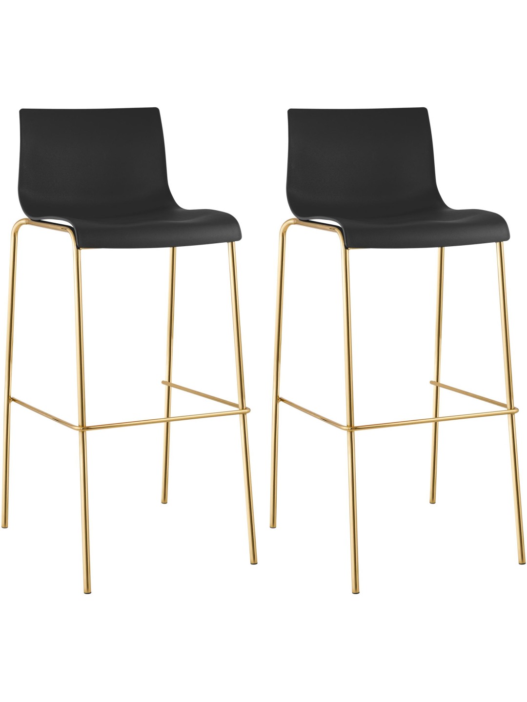 Set de 2 scaune de bar Hoover plastic 4-foot gold, negru