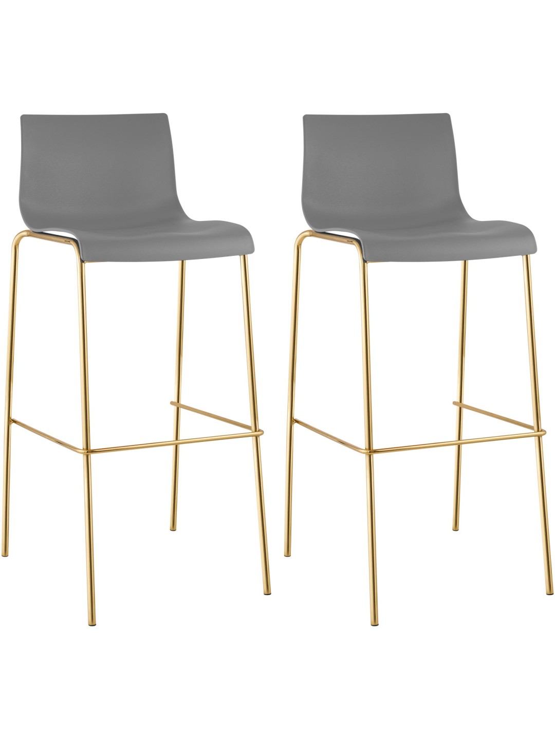 Set de 2 scaune de bar Hoover plastic 4-foot gold, gri