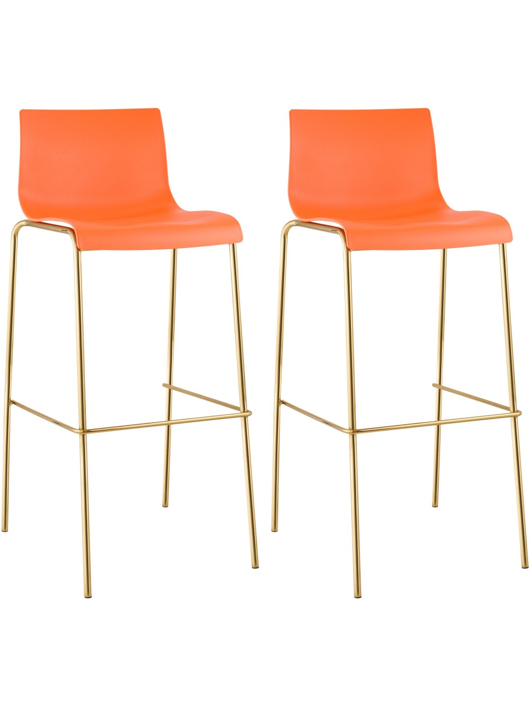 Set de 2 scaune de bar Hoover plastic 4-foot gold, portocaliu