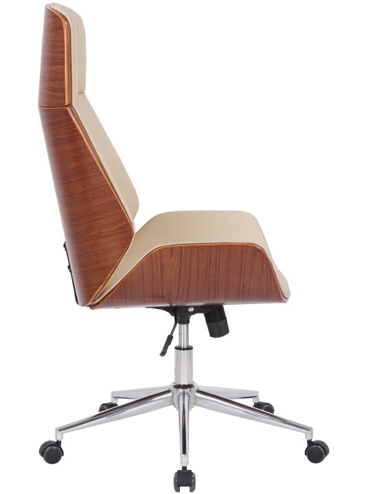 Scaun birou Varel imitatie piele, nuc/crem