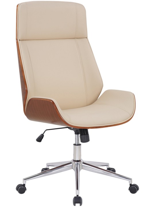 Scaun birou Varel imitatie piele, nuc/crem