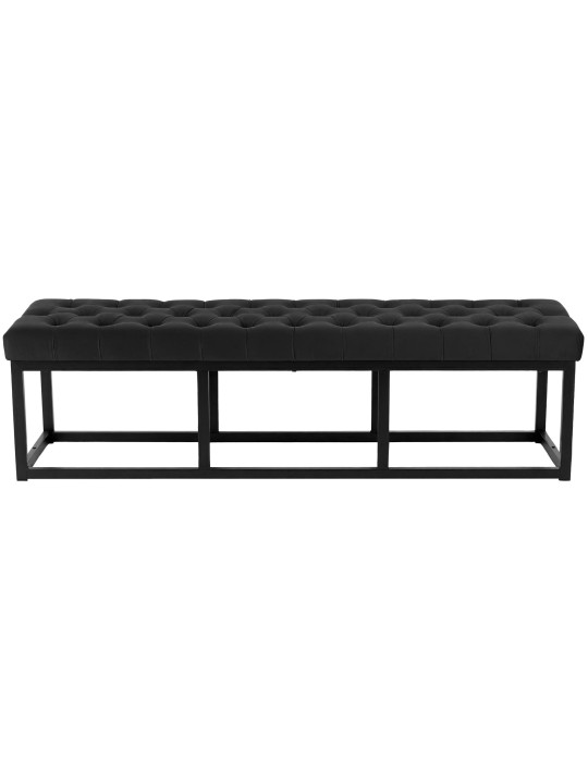 Bancă Polson catifea 150 cm, negru