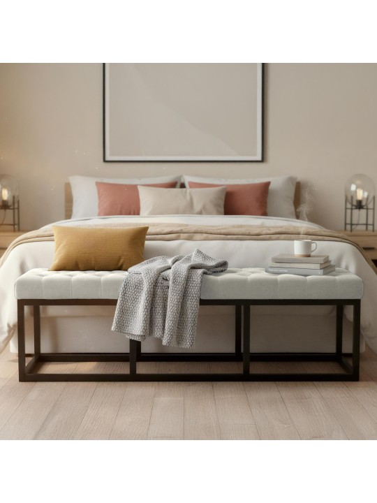 Bancă Polson catifea 150 cm, crem Bancă Polson catifea 150 cm, crem