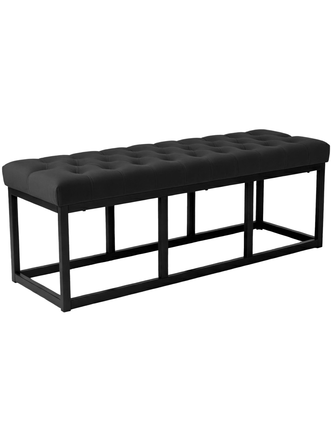 Bancă Polson catifea 120 cm, negru