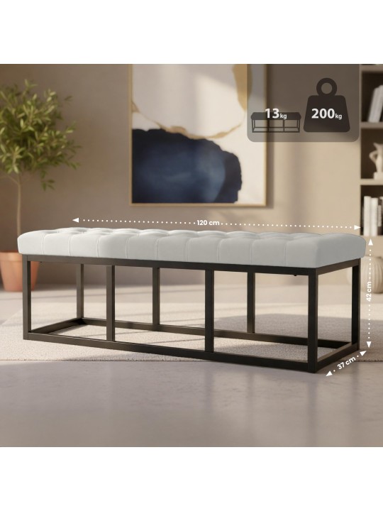 Bancă Polson catifea 120 cm, crem Bancă Polson catifea 120 cm, crem