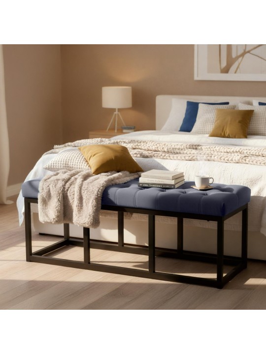 Bancă Polson catifea 120 cm, gri