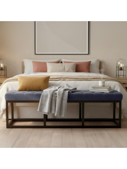 Bancă Polson catifea 150 cm, gri Bancă Polson catifea 150 cm, gri