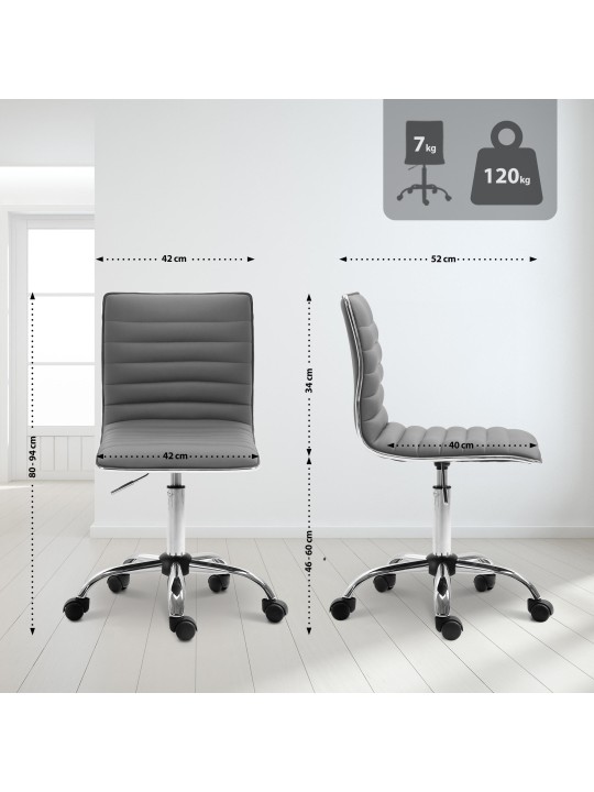 Scaun de lucru Alamosa imitatie piele, gri